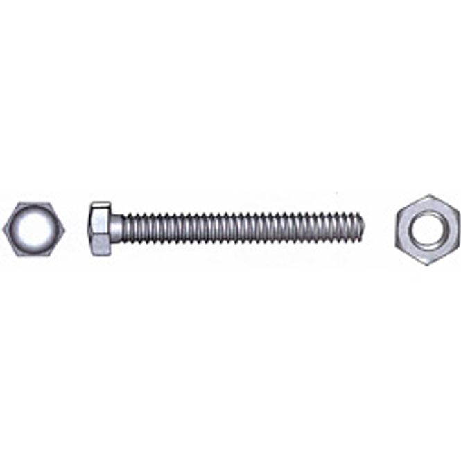 Hovedbilde Pakke med Sekskantbolt m/mutter DIN 933/934, A4