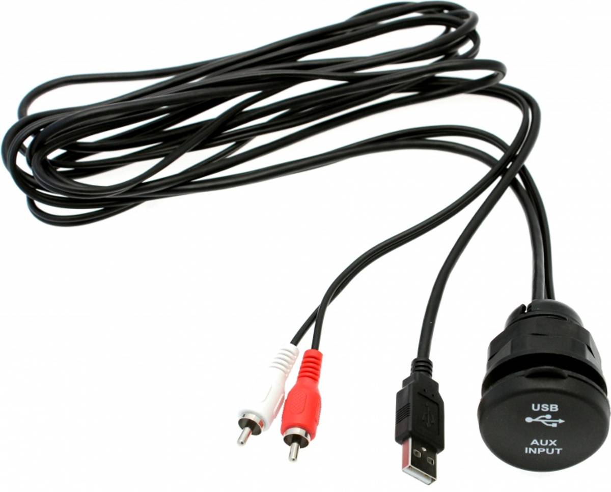 Forlengerkabel med USB/AUX uttak