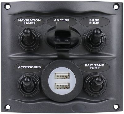 BEP Bryterpanel 5 brytere + USB