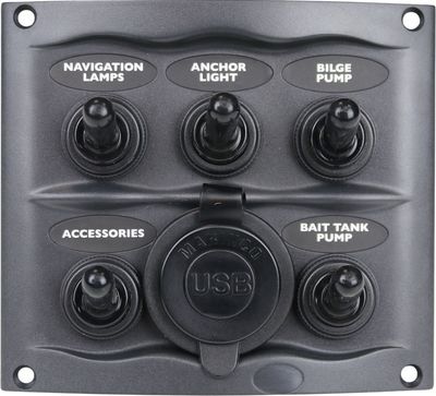 BEP Bryterpanel 5 brytere + USB