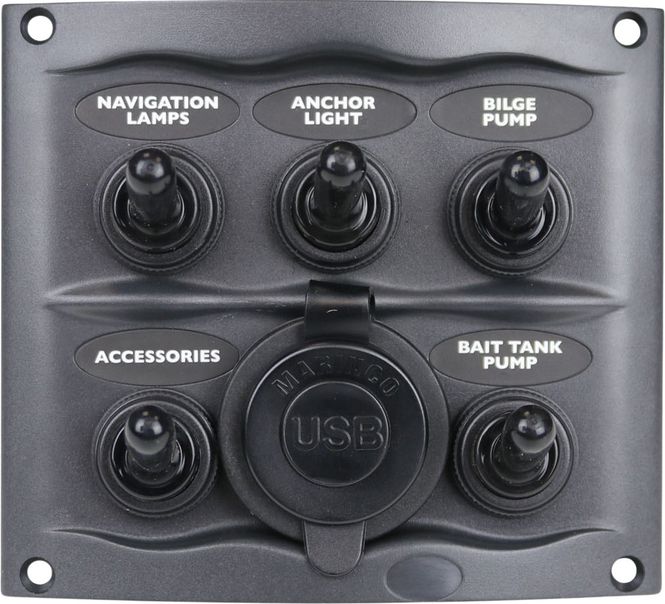Hovedbilde BEP Bryterpanel 5 brytere + USB