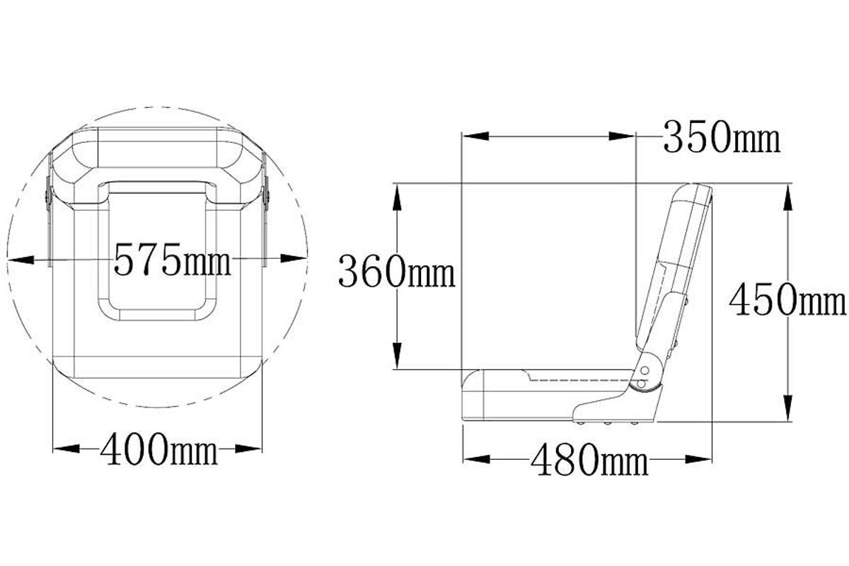 Båtstol S40 Standard lysegrå/mørkeblå