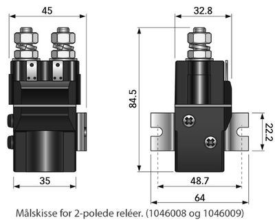 Rele til ankervinsj, IP66, 2/3/4 polet - Quick