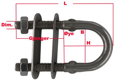 U-bolt 8 x 100 mm